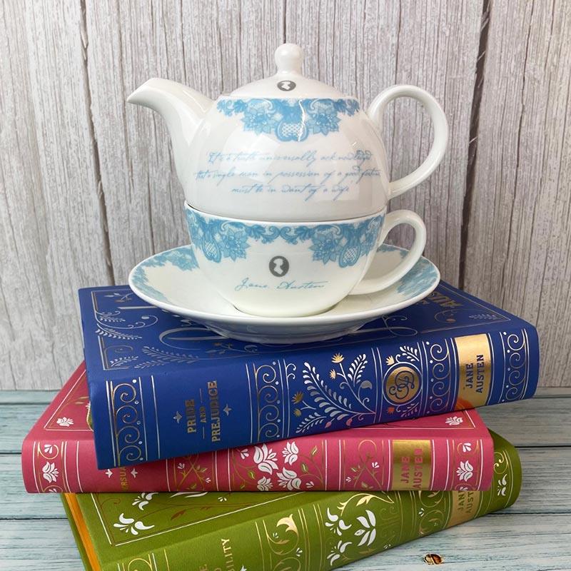 Jane Austen Bone China Tea Set For One - Pride and Prejudice Design | Exclusive Collection - Image 2