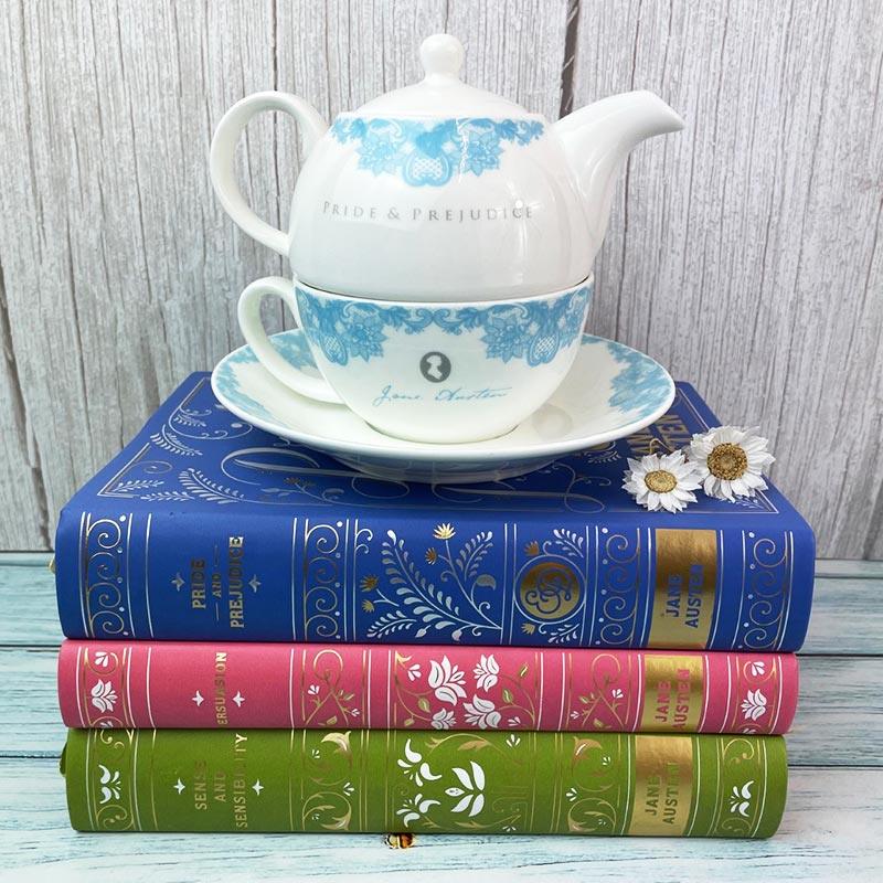 Jane Austen Bone China Tea Set For One - Pride and Prejudice Design | Exclusive Collection - Image 3