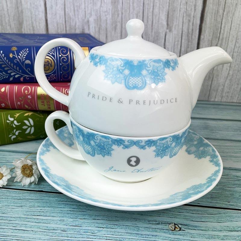 Jane Austen Bone China Tea Set For One - Pride and Prejudice Design | Exclusive Collection - Image 4