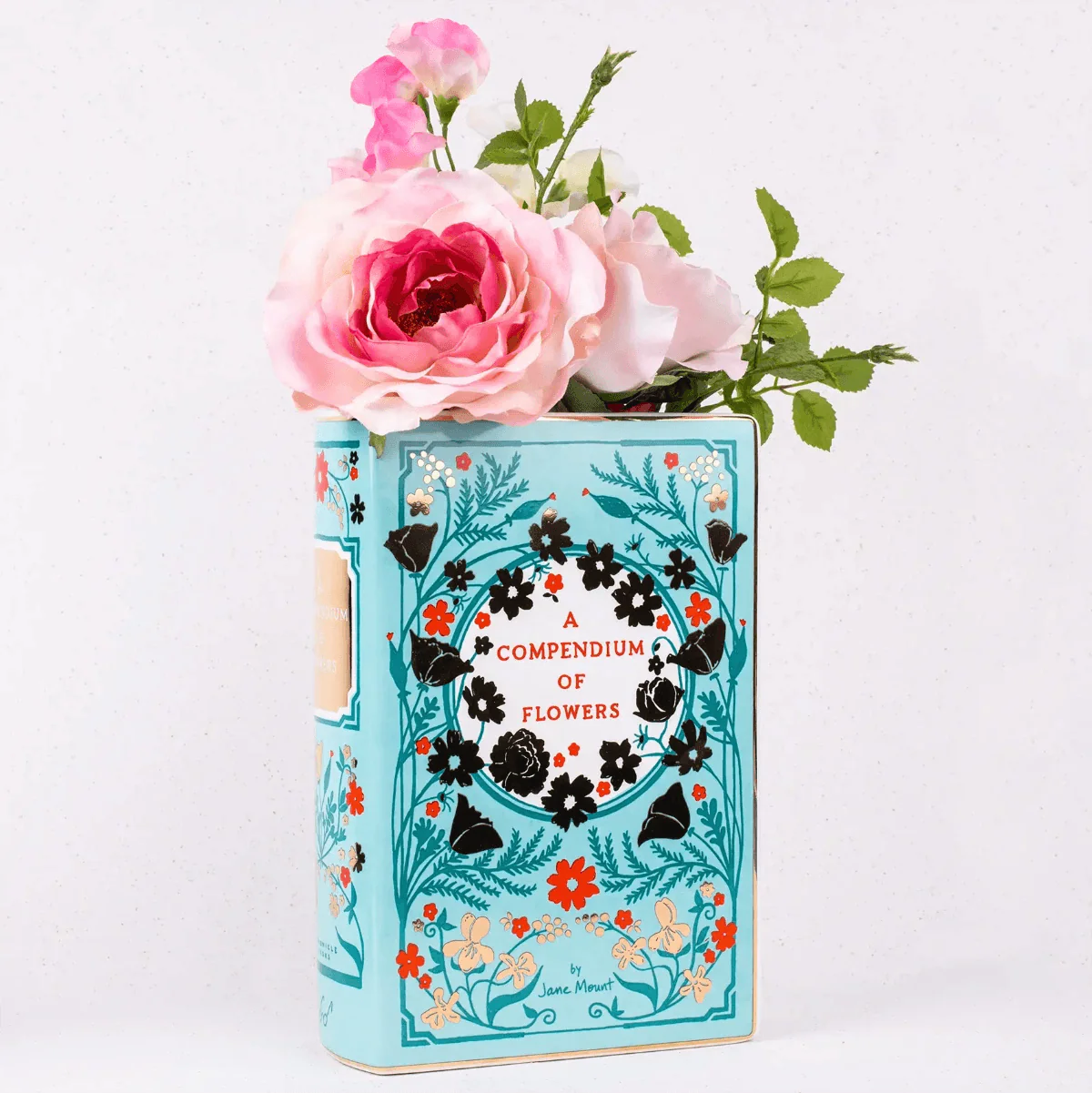 Compendium Of Flowers Ceramic Book Vase - Image 4