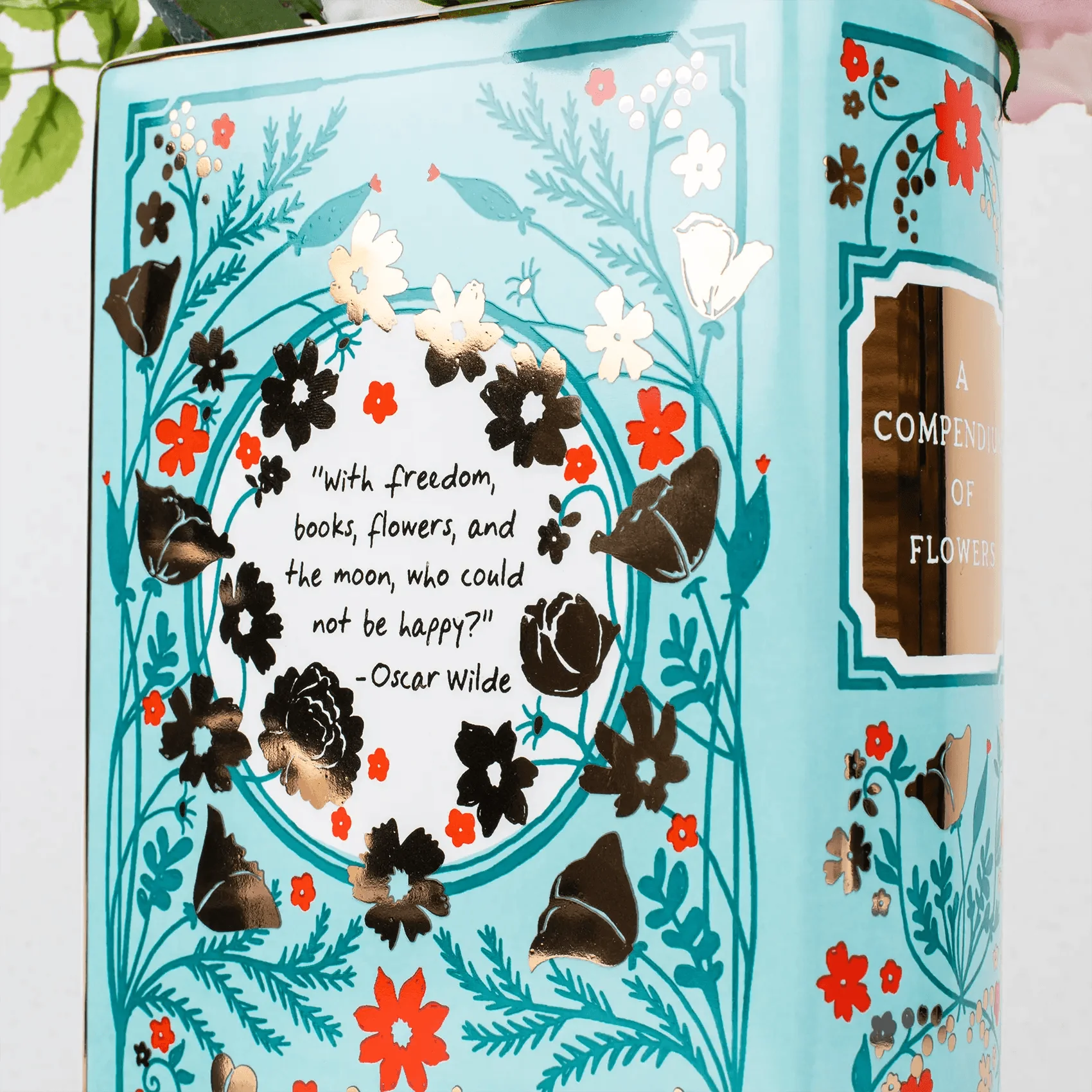 Compendium Of Flowers Ceramic Book Vase - Image 7