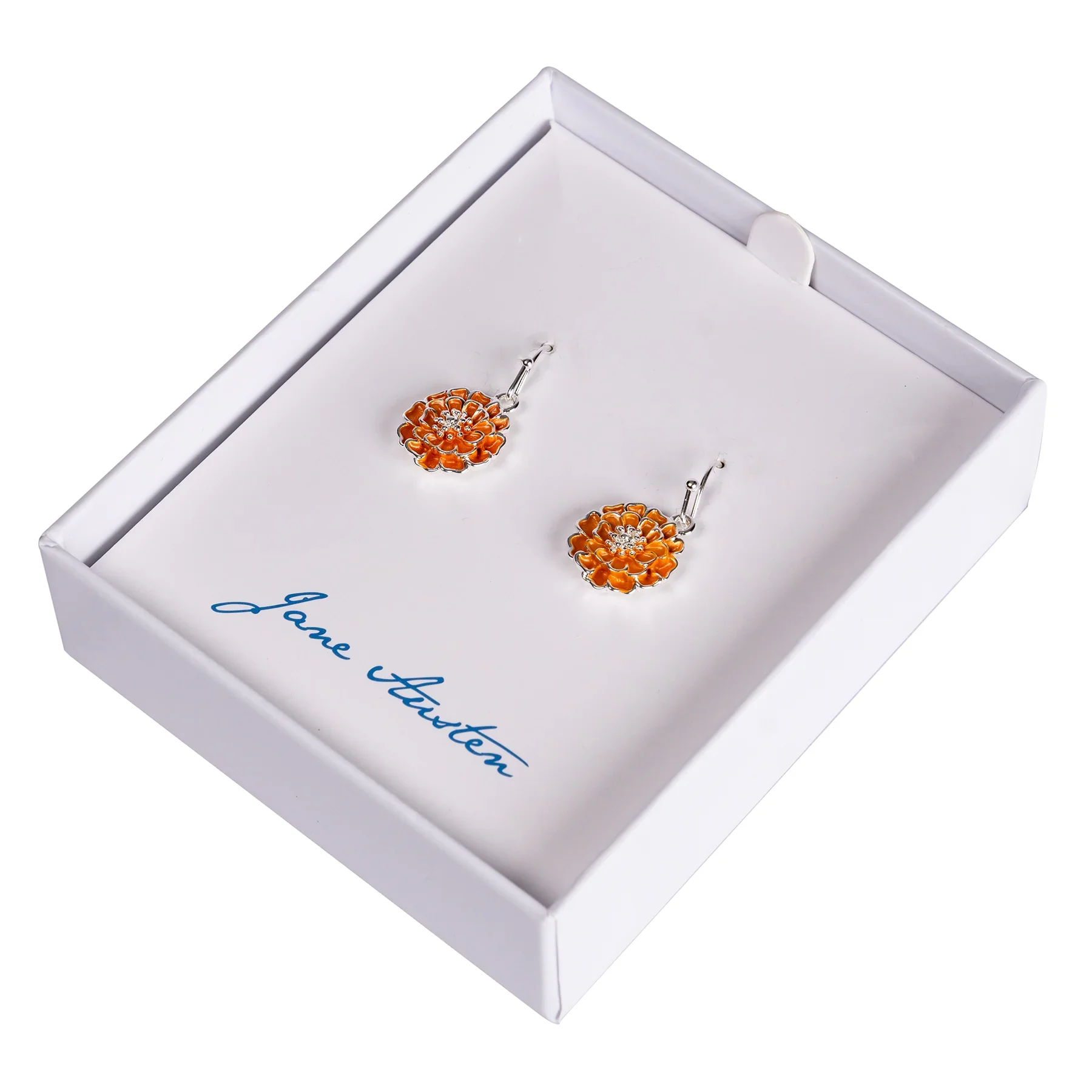 Chawton Marigold Handcrafted Earrings in Silver - Image 2