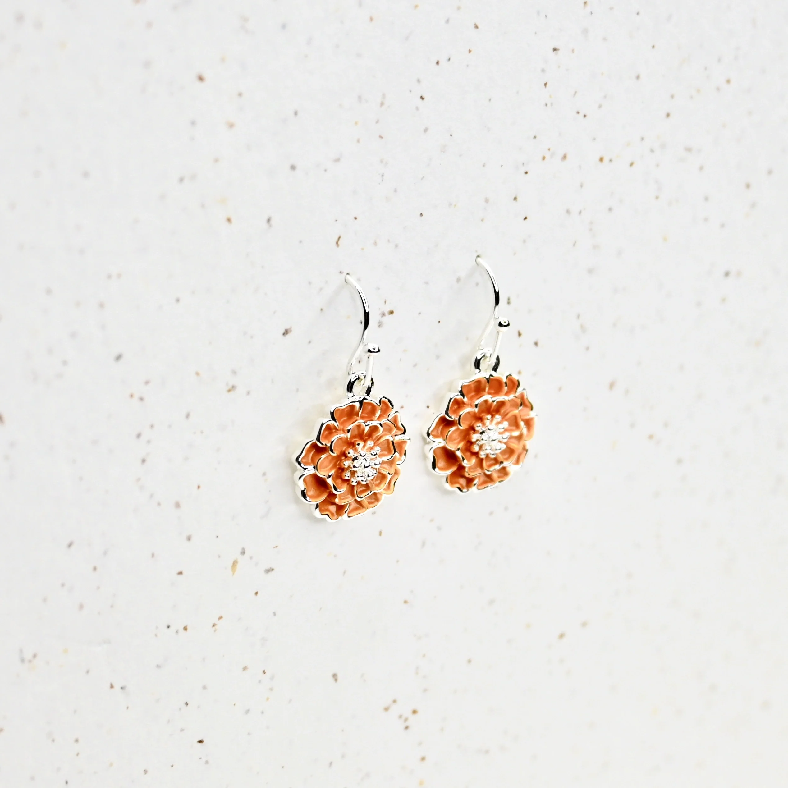 Chawton Marigold Handcrafted Earrings in Silver - Image 4
