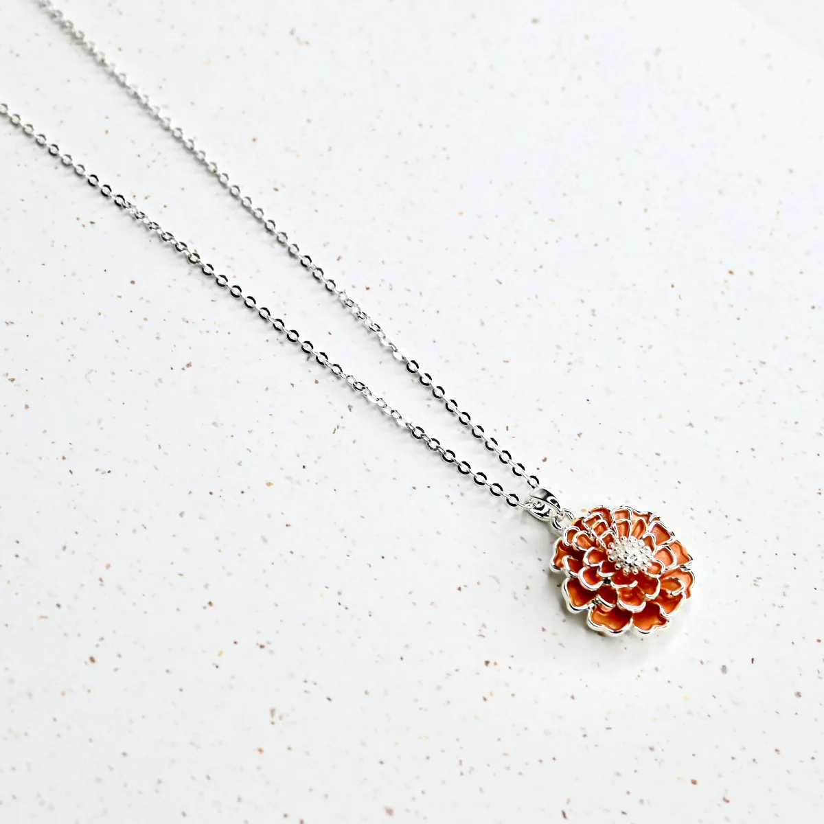 Chawton Marigold Handcrafted Necklace in Silver - Image 3