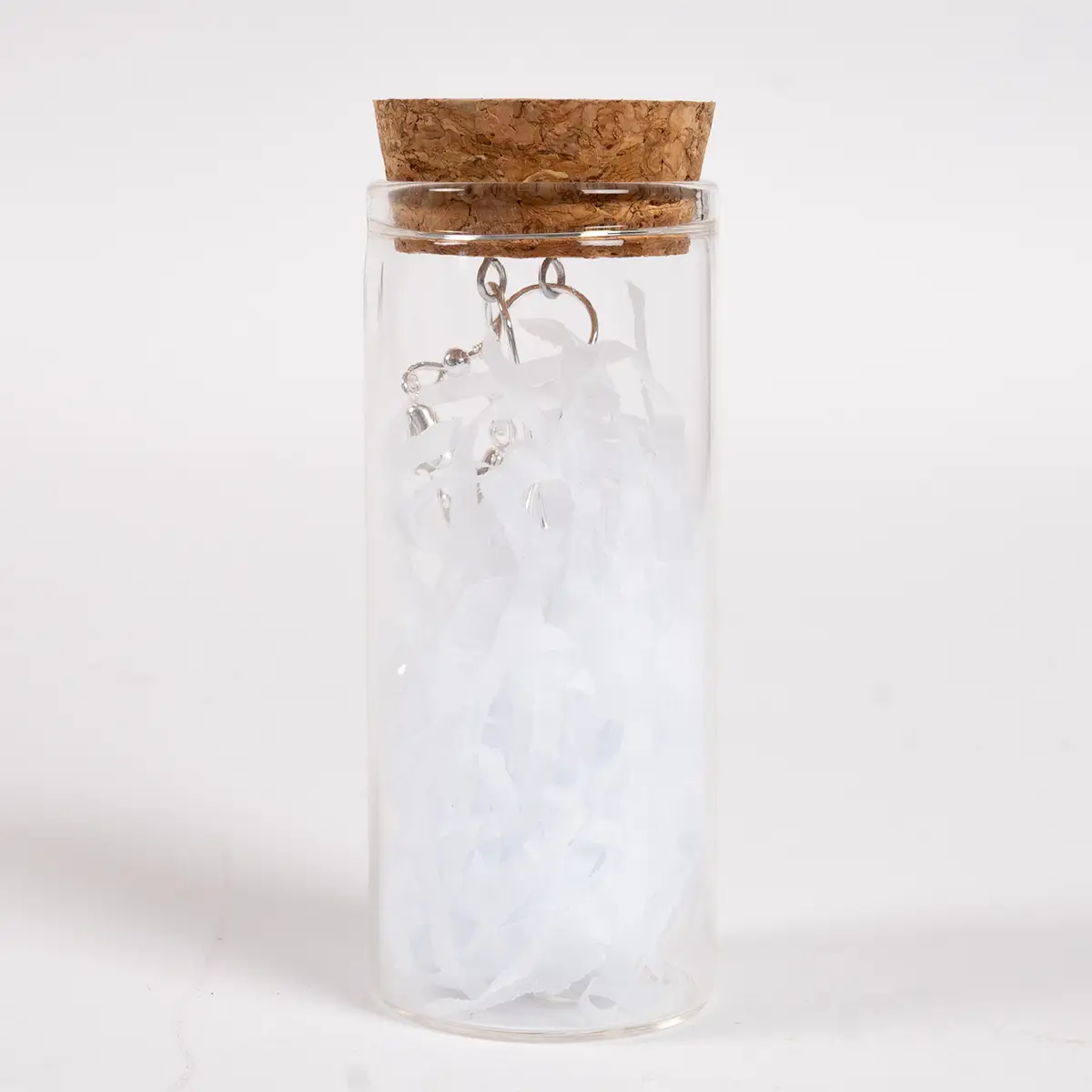 Swirled Molten Glass Drop Earrings White - Image 7