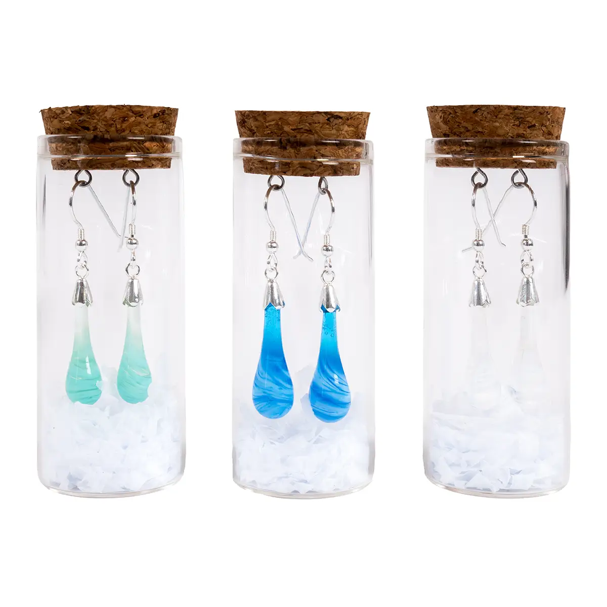 Swirled Molten Glass Drop Earrings Mint - Image 7