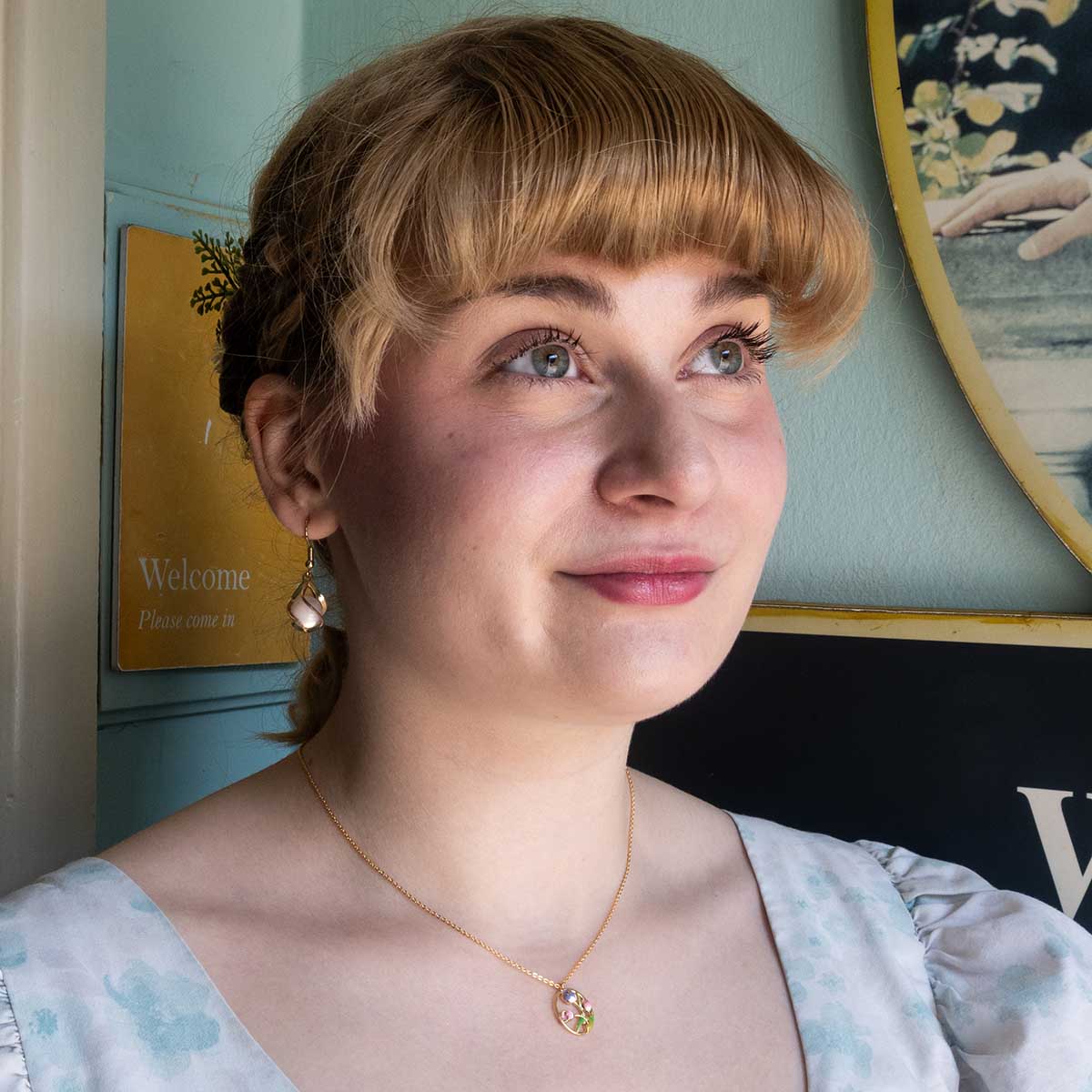 Gold and Enamel Birth Flower Necklace - Image 2