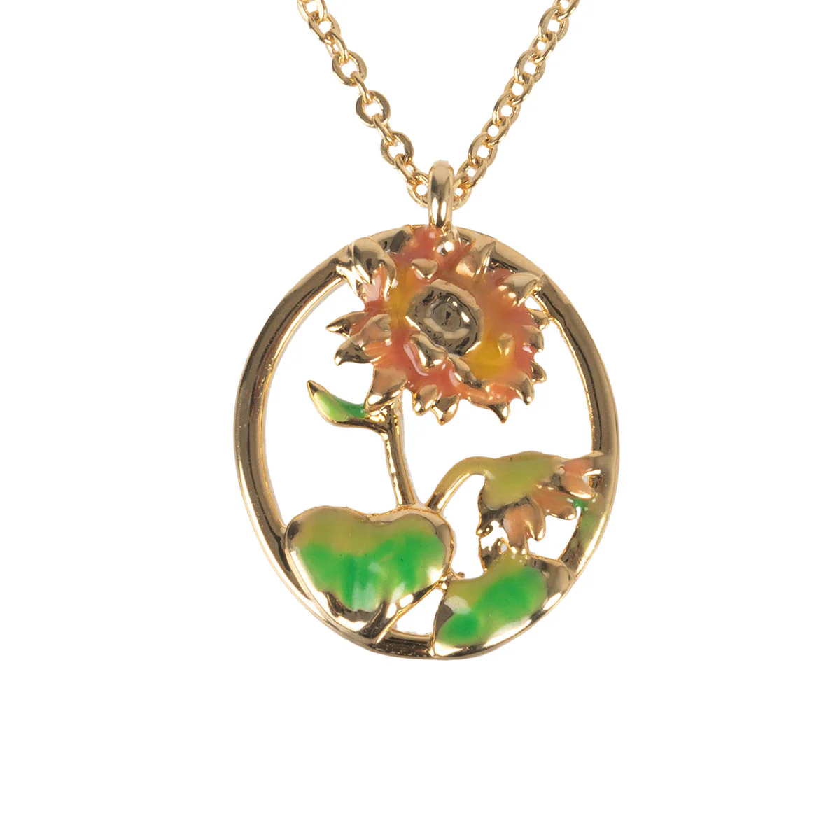 Gold and Enamel Birth Flower Necklace - Image 3