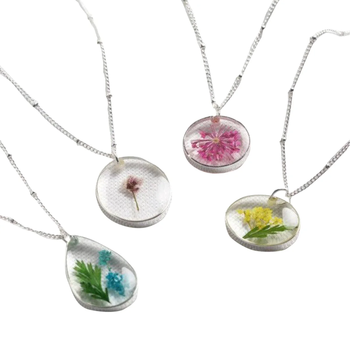 Elegant Birth Flower Necklace in Silver