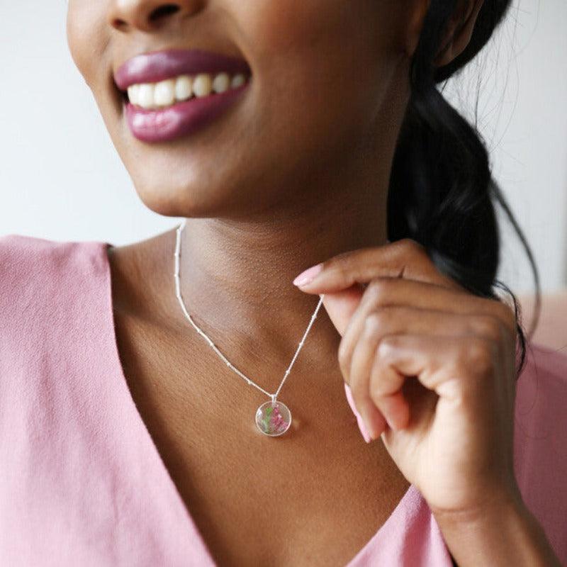 Elegant Birth Flower Necklace in Silver - Image 10