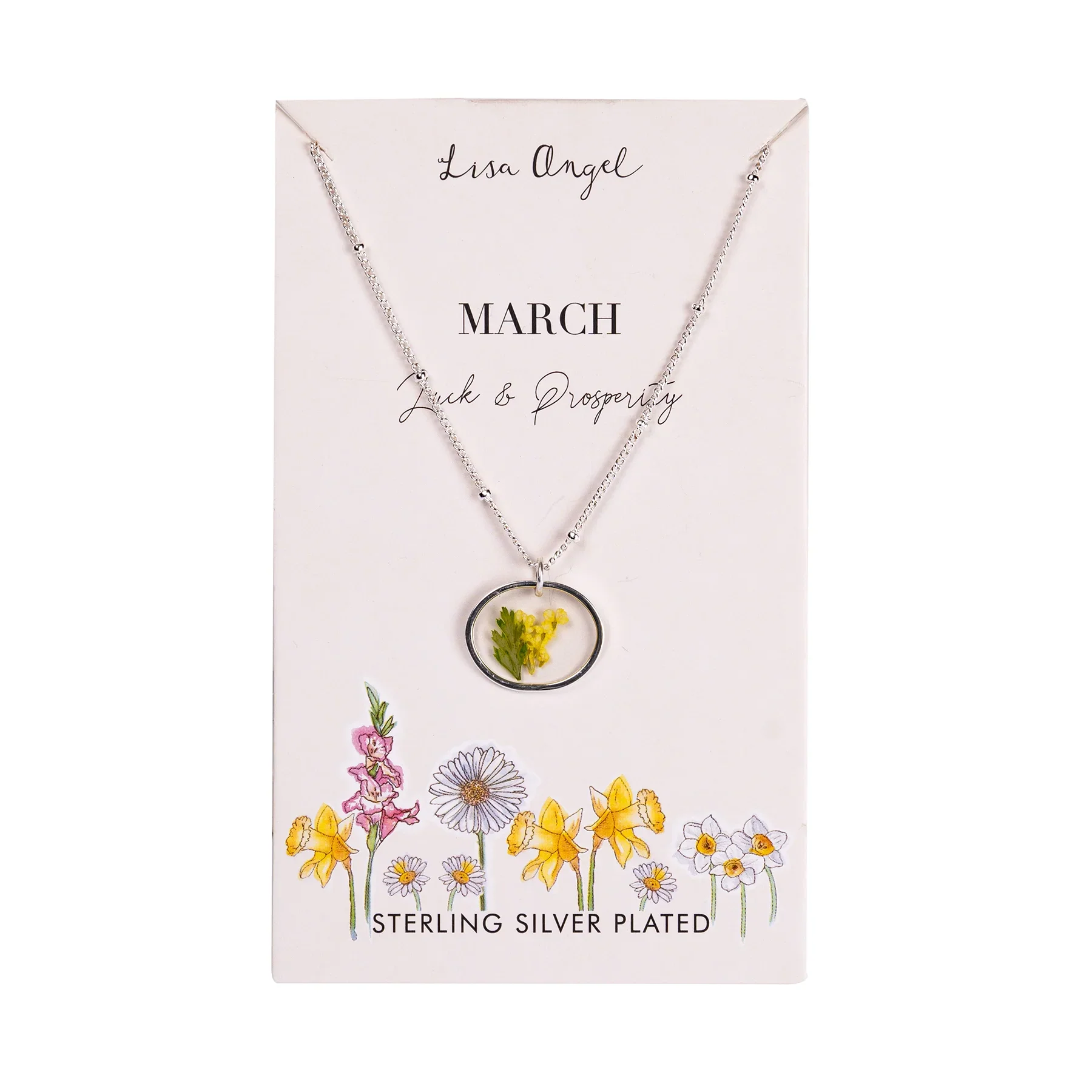 Elegant Birth Flower Necklace in Silver - Image 13