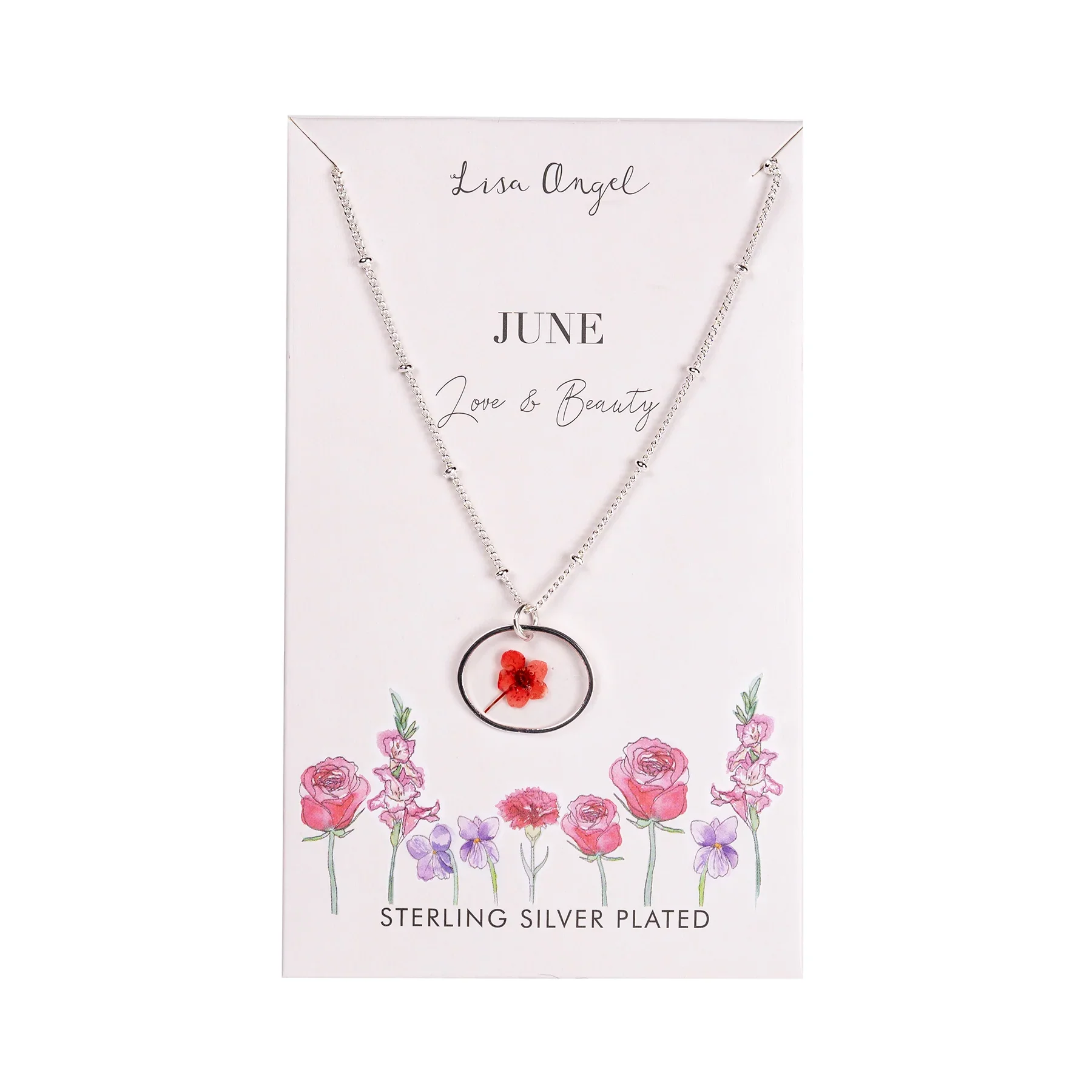 Elegant Birth Flower Necklace in Silver - Image 14