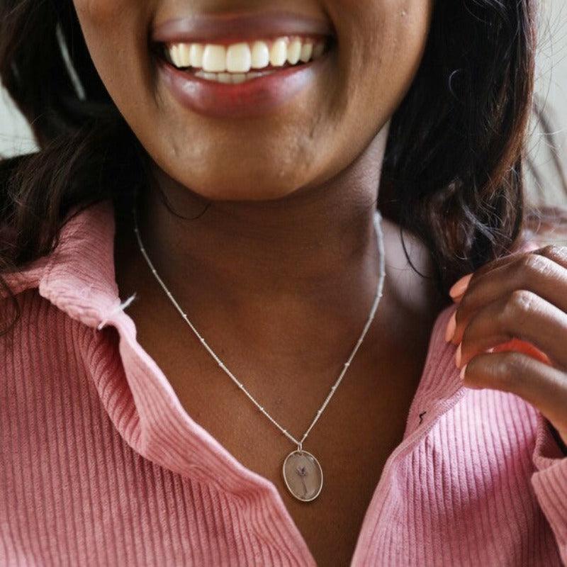 Elegant Birth Flower Necklace in Silver - Image 7