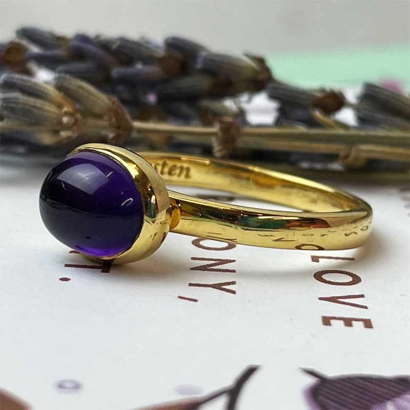Eliza Amethyst Gold-Plated Ring - Image 3