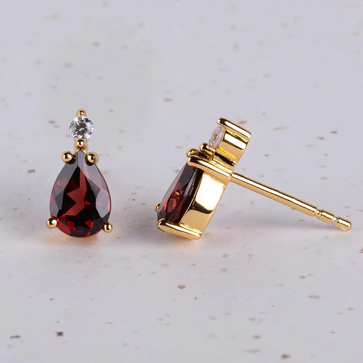 Elizabeth Bennet Garnet Drop Earrings - Image 3