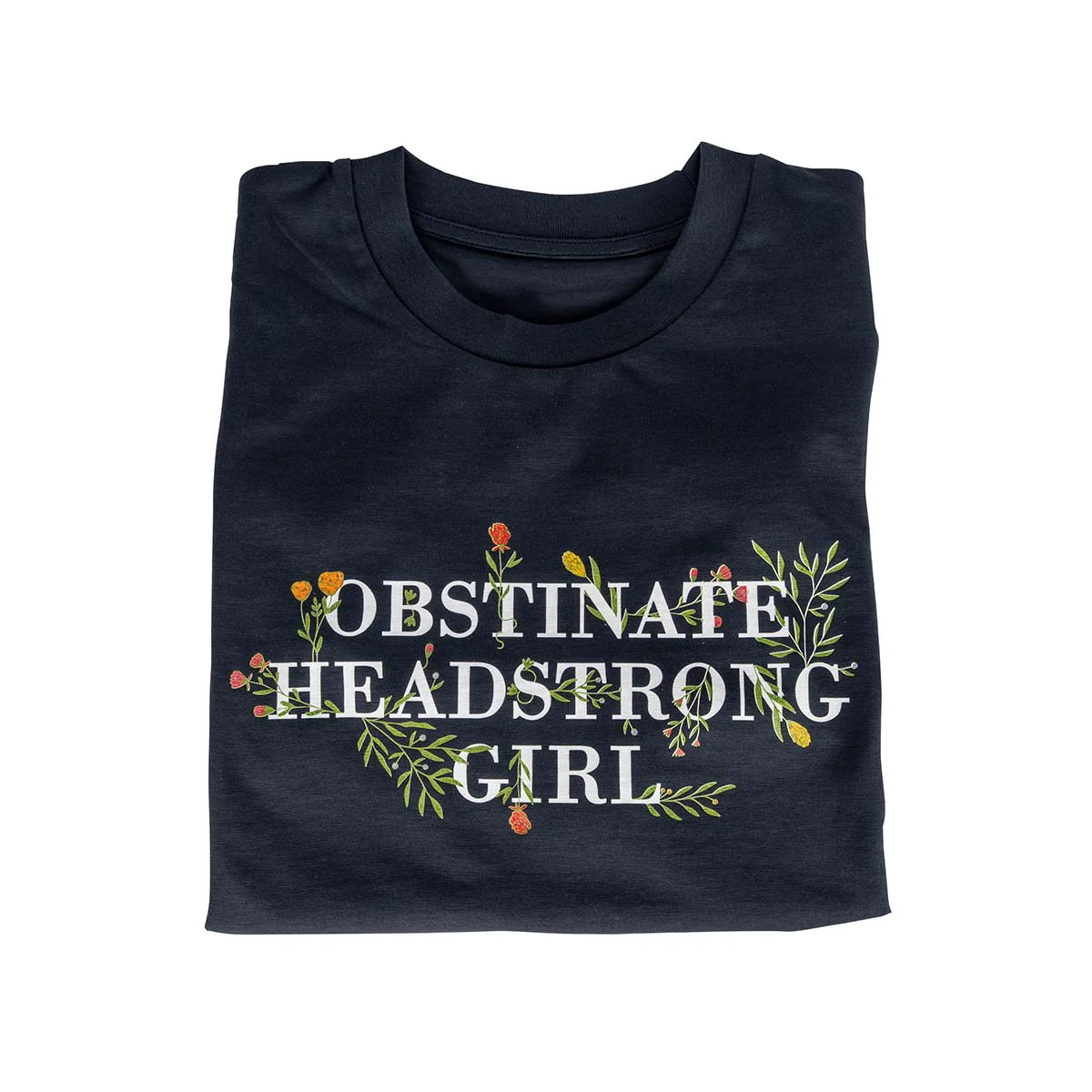 Floral Obstinate Headstrong Girl T-Shirt in Charcoal - Image 5