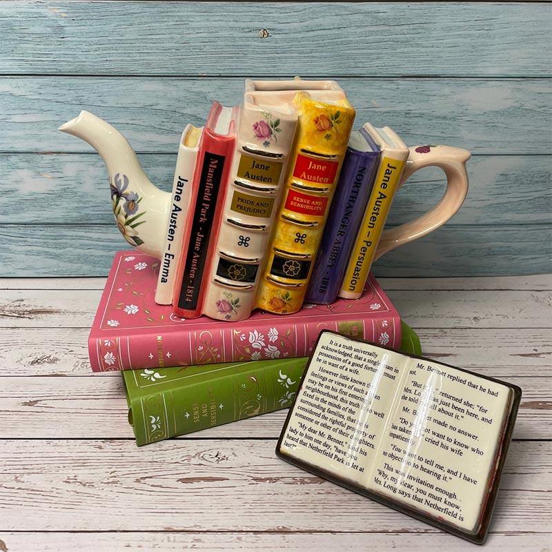 Handmade Teapot - Jane Austen's Stacked Novels | Exclusive Collection - Image 2