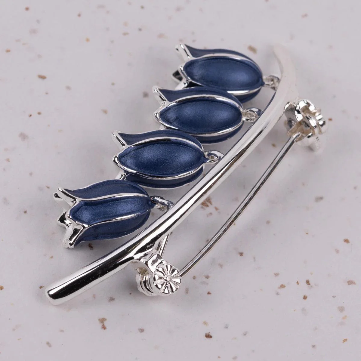 Hartfield Handcrafted Bluebell Brooch in Silver - Image 3