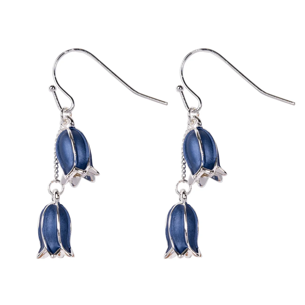 Hartfield Handcrafted Bluebell Earrings in Silver - Image 2