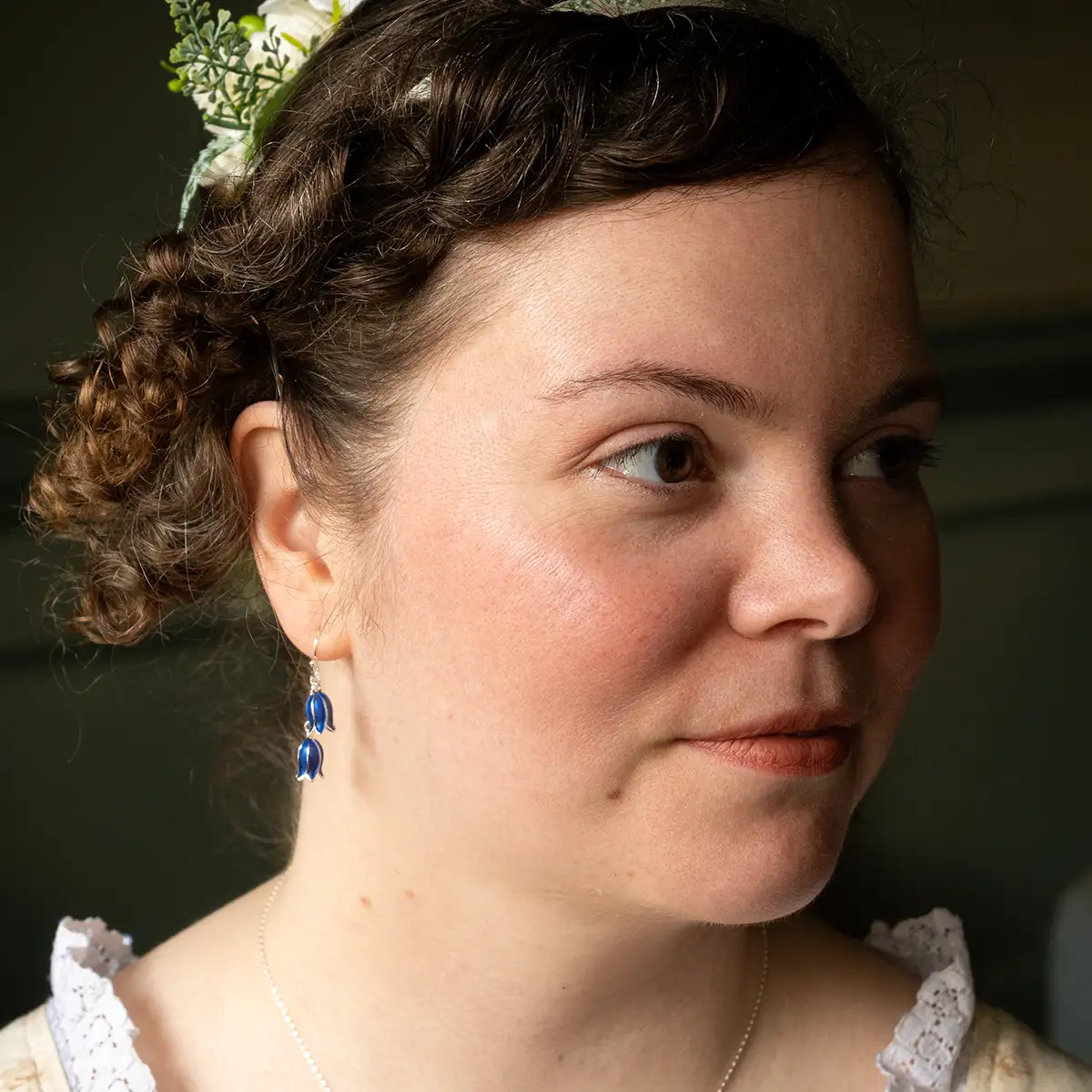 Hartfield Handcrafted Bluebell Earrings in Silver - Image 3