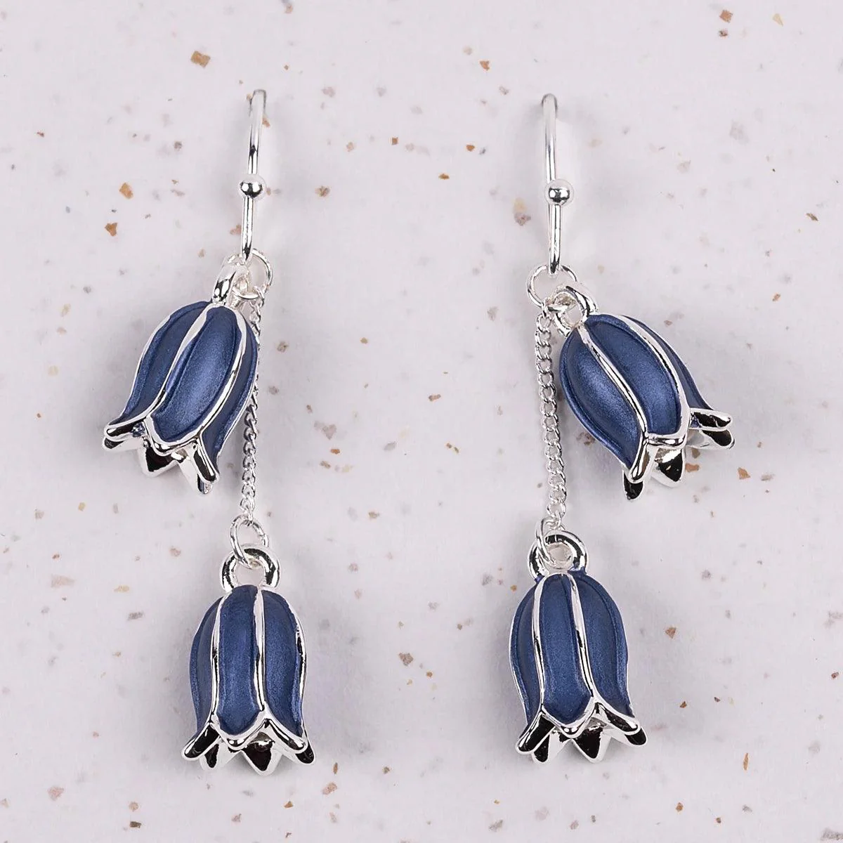 Hartfield Handcrafted Bluebell Earrings in Silver - Image 4
