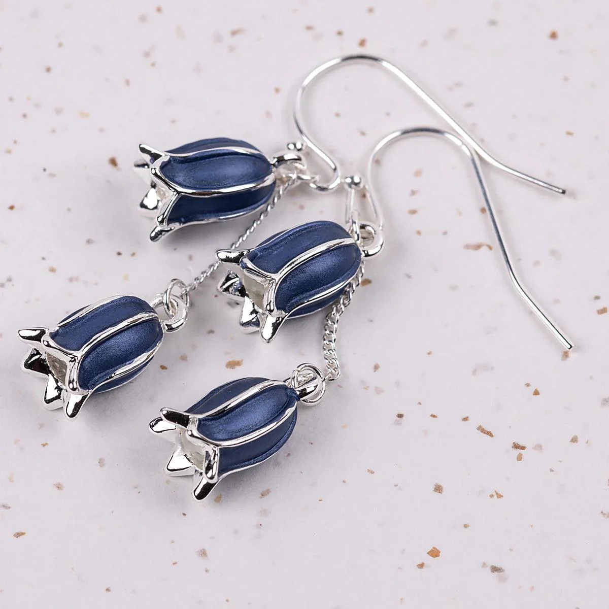 Hartfield Handcrafted Bluebell Earrings in Silver - Image 5