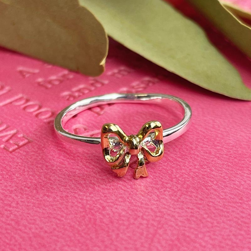 Isabella Bow Ring - Silver and Gold-Plated detailing | Exclusive Collection