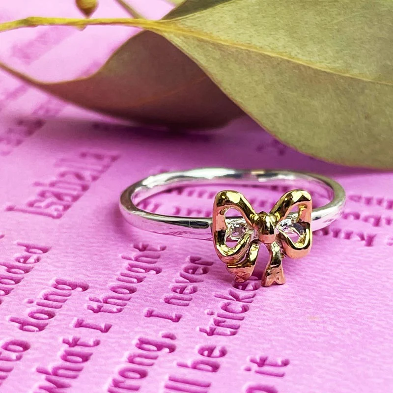 Isabella Bow Ring - Silver and Gold-Plated detailing | Exclusive Collection - Image 2
