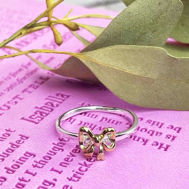 Isabella Bow Ring - Silver and Gold-Plated detailing | Exclusive Collection - Image 3