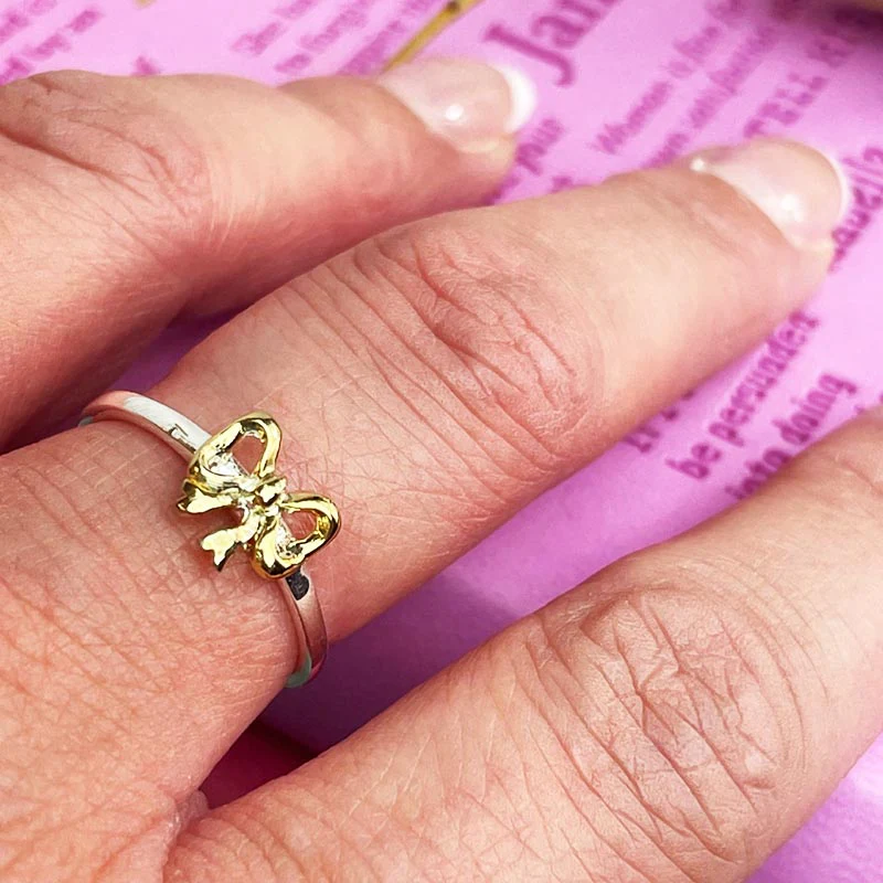 Isabella Bow Ring - Silver and Gold-Plated detailing | Exclusive Collection - Image 4