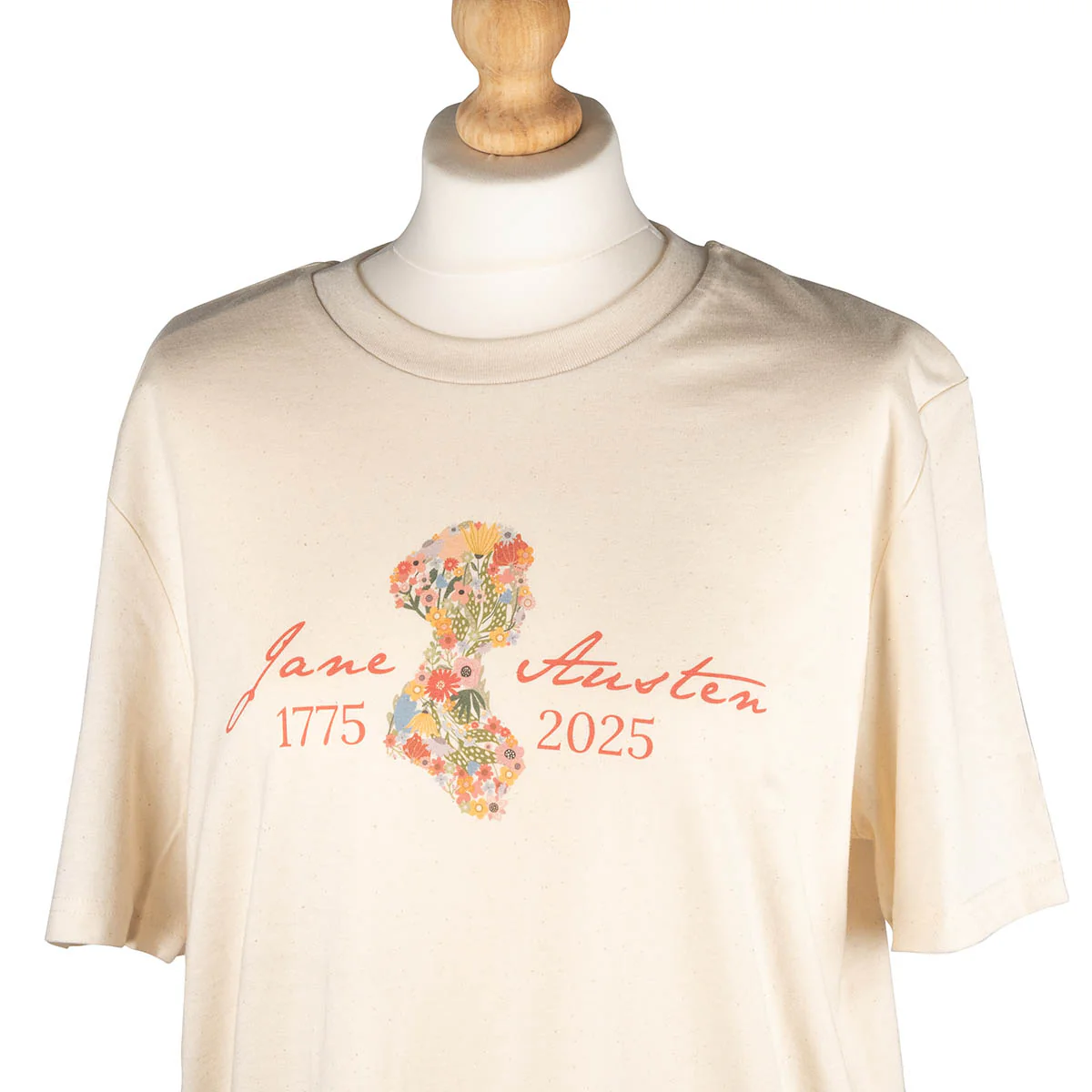 Jane Austen 250th Anniversary T-Shirt in Cream - Image 3