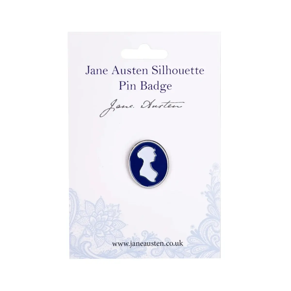 Jane Austen Silver Profile Silhouette Badge - Image 3