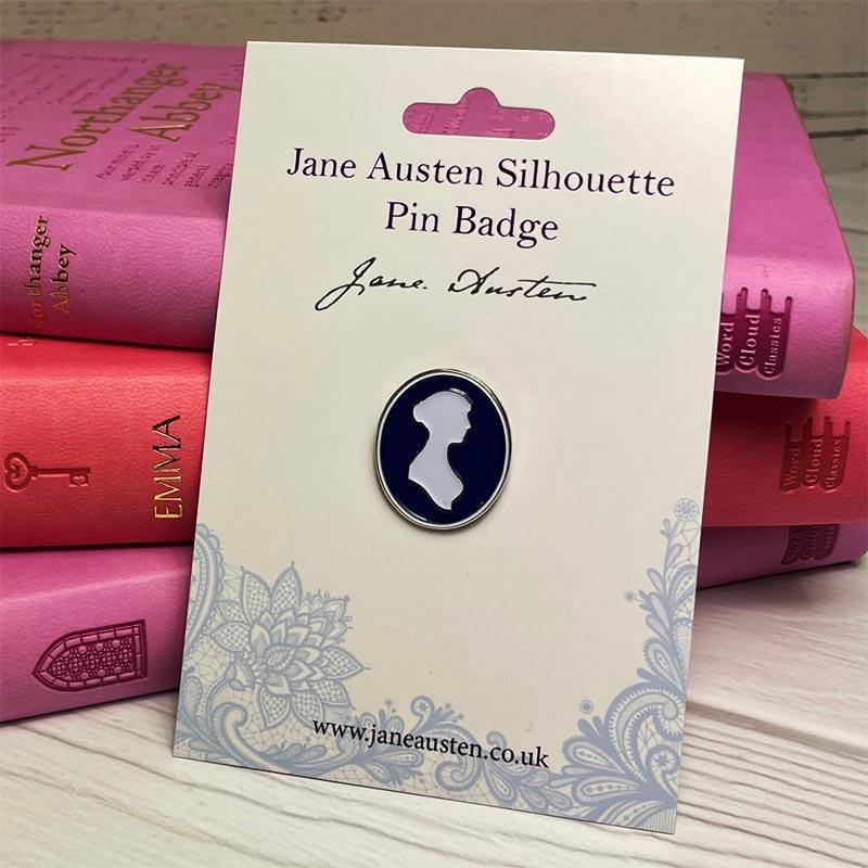 Jane Austen Silver Profile Silhouette Badge - Image 4