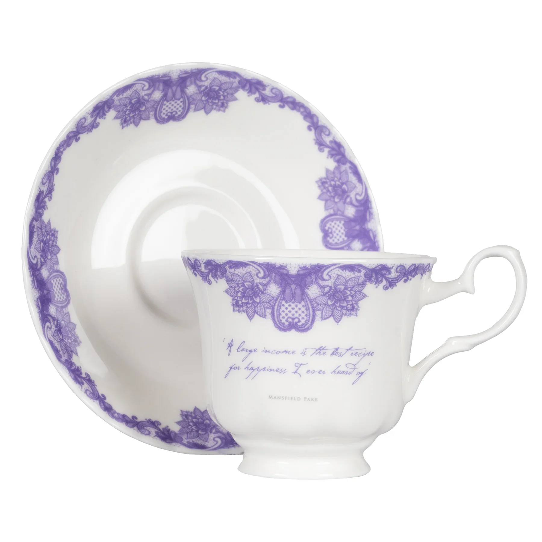 Jane Austen Mansfield Park Bone China Teacup And Saucer - Image 2