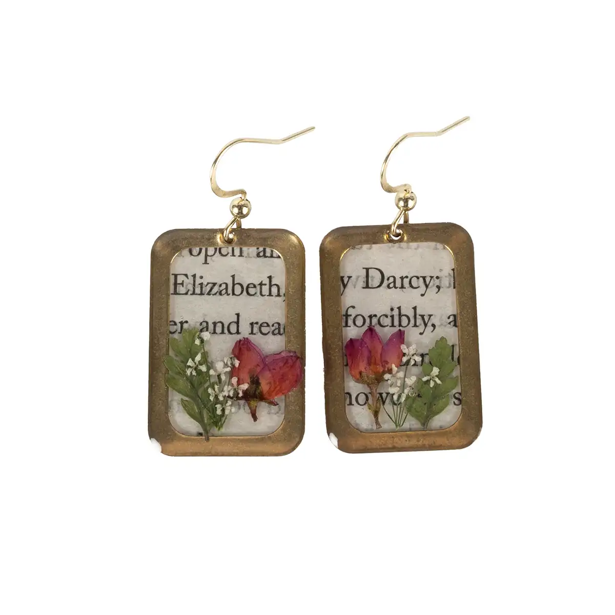 Jane Austen Book Page Fern Earrings - Image 2