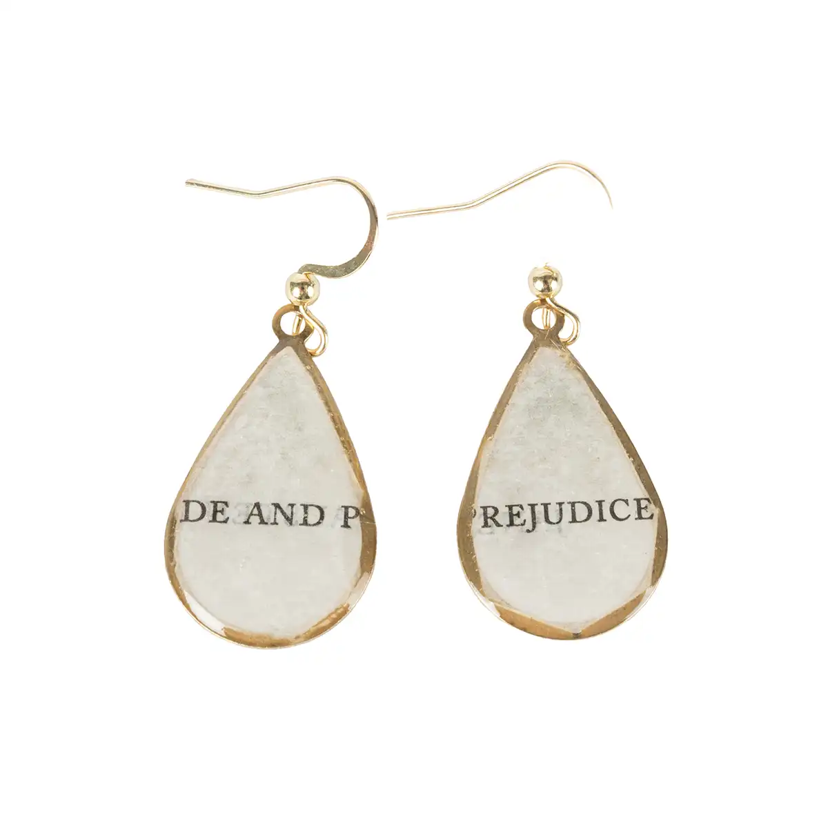 Jane Austen Book Page Teardrop Earring - Image 3