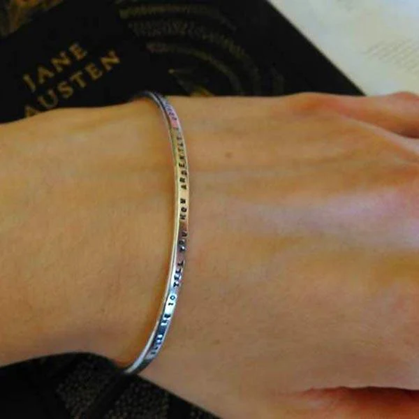 Jane Austen Pride and Prejudice Quote Bracelet - Image 4