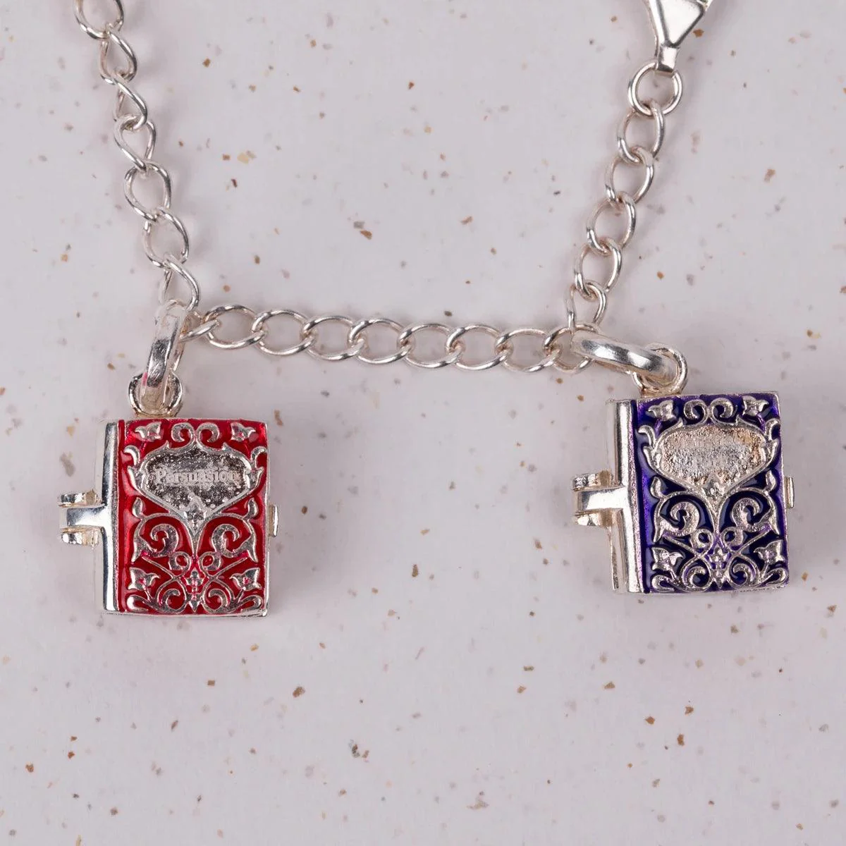 Jane Austen Six Sterling Silver and Enamel Novels Charm Bracelet | Exclusive Collection - Image 3