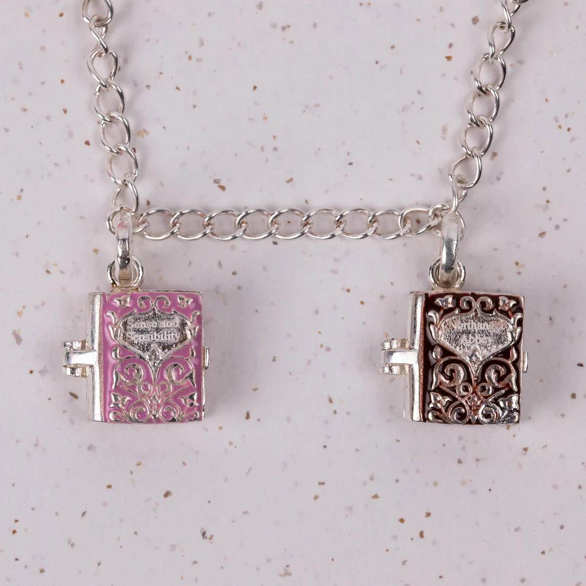 Jane Austen Six Sterling Silver and Enamel Novels Charm Bracelet | Exclusive Collection - Image 4