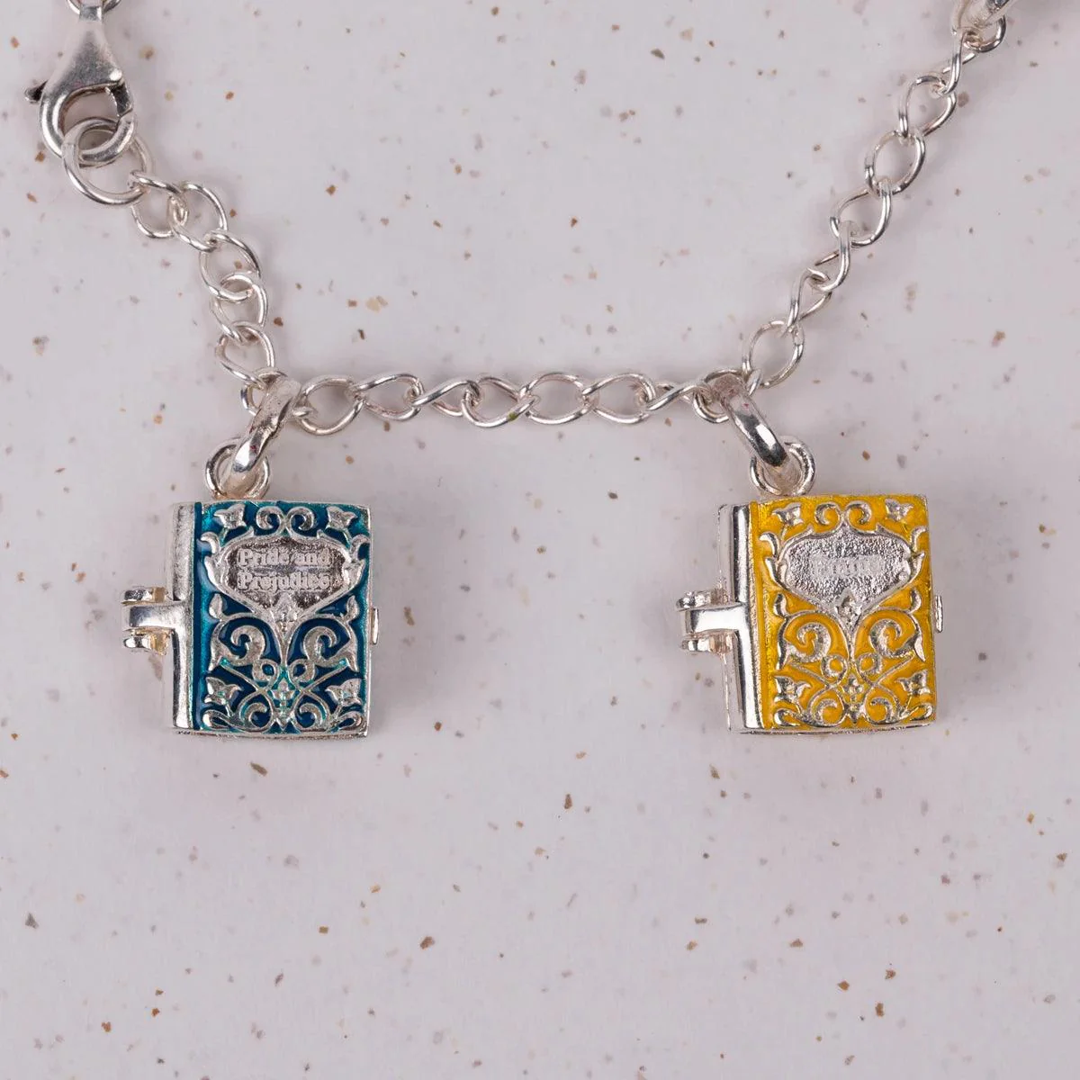 Jane Austen Six Sterling Silver and Enamel Novels Charm Bracelet | Exclusive Collection - Image 5