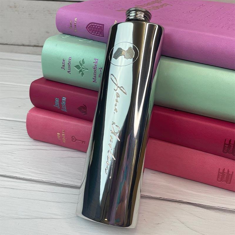 Jane Austen Hip Flask - Pewter | Exclusive Collection - Image 2