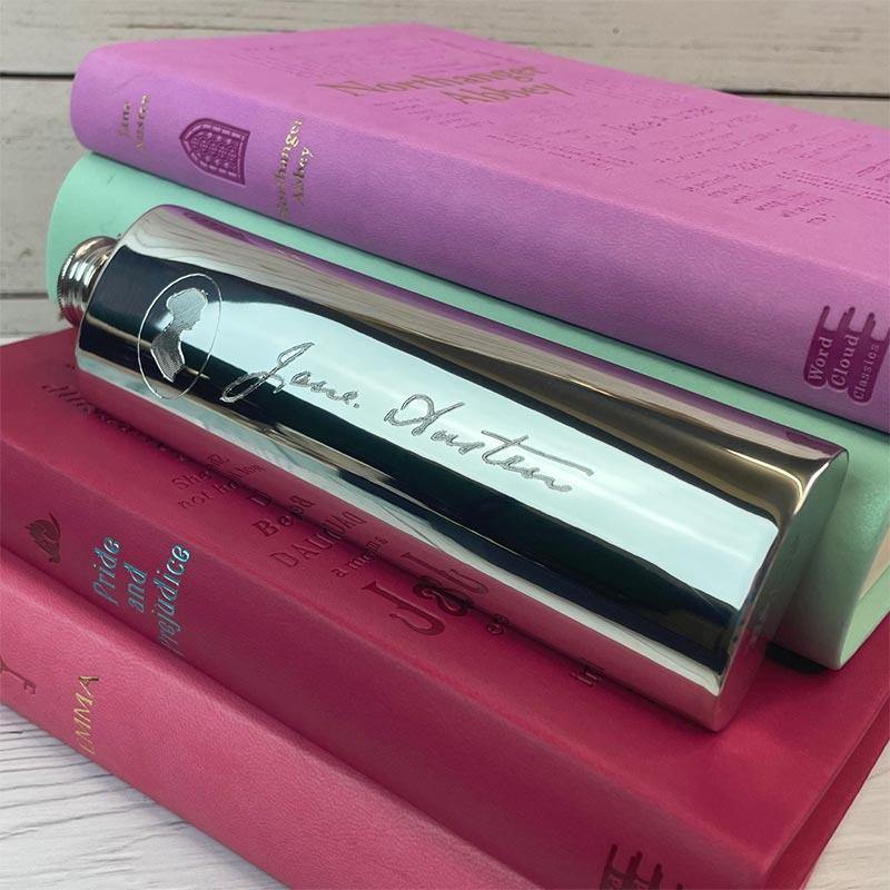 Jane Austen Hip Flask - Pewter | Exclusive Collection - Image 3