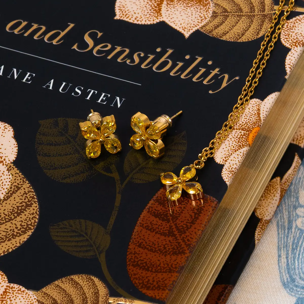 Jane Austen Necklace and Earring Set