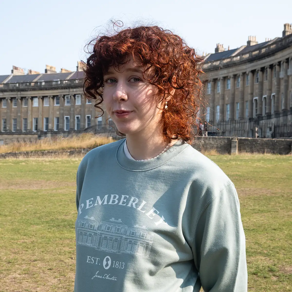 Jane Austen Pemberley Sweater in Green - Image 3