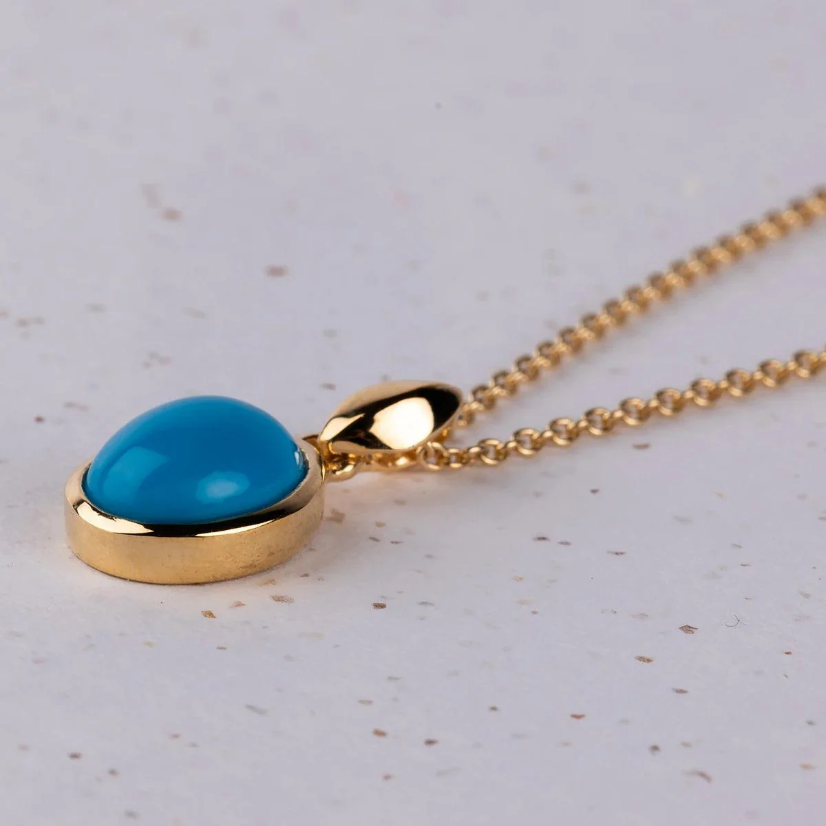 Jane Austen Necklace - Beautiful Gold and Turquoise Pendant - Image 2