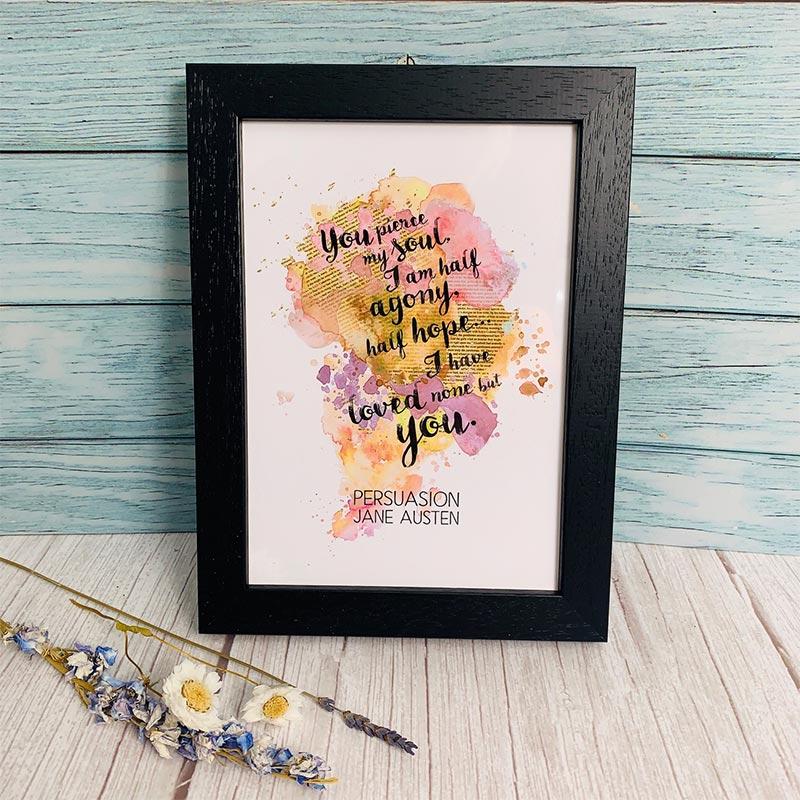 Jane Austen Print - Framed Persuasion Quote