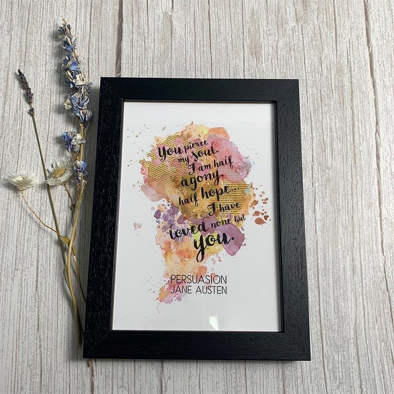 Jane Austen Print - Framed Persuasion Quote - Image 2