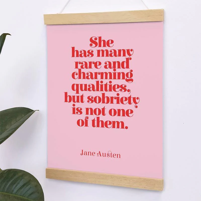 Jane Austen Print - 'Rare and Charming Qualities' Design
