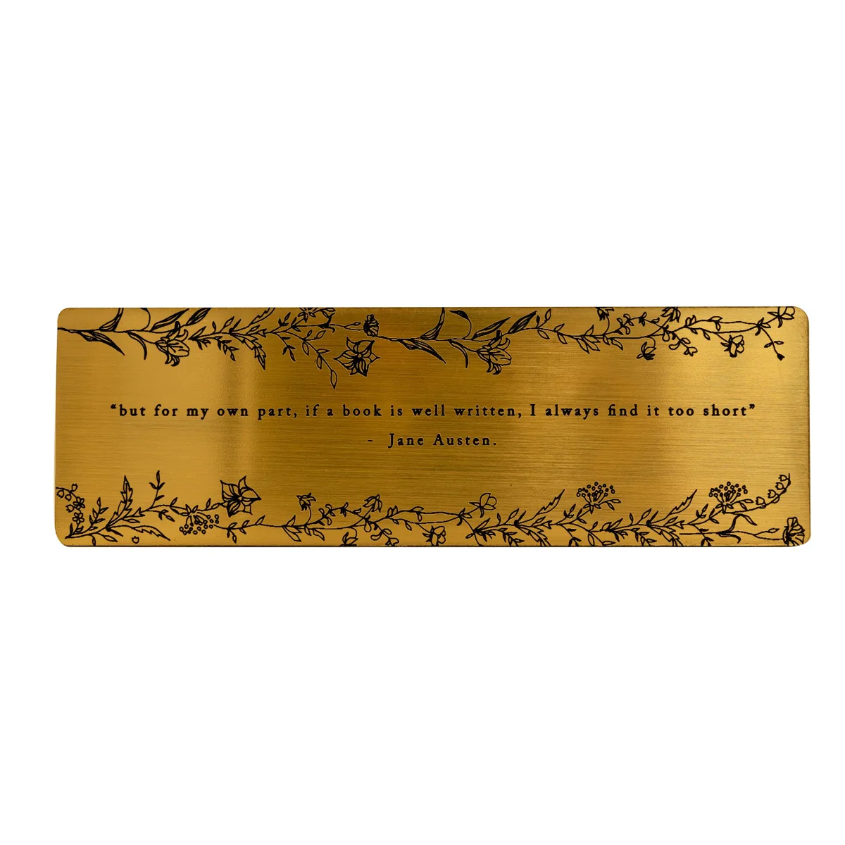 Jane Austen Quote Bookmark in Brushed Gold - Image 2