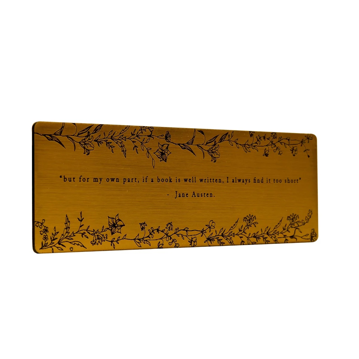 Jane Austen Quote Bookmark in Brushed Gold - Image 3